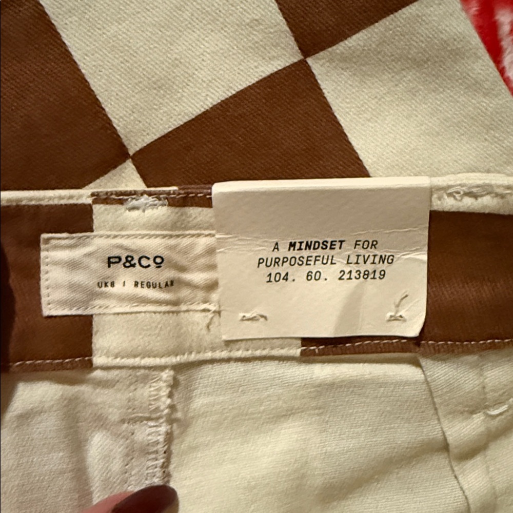 P&Co  NWT 304 Service Fatigue Checkerboard High Waisted Straight Leg Pants 2 Reg - Picture 10 of 12